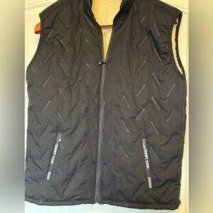 Quilted Black Vest with Stand-Up Collar
